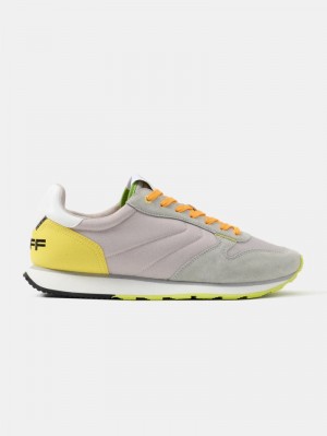 Grey / Yellow HOFF Antium Men's Trainers Ireland | D6P-1095