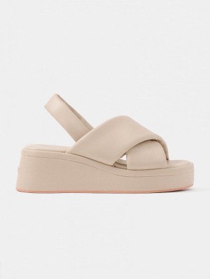 Off White HOFF Mahon Wedge Women's Sandals Ireland | A9Z-4222