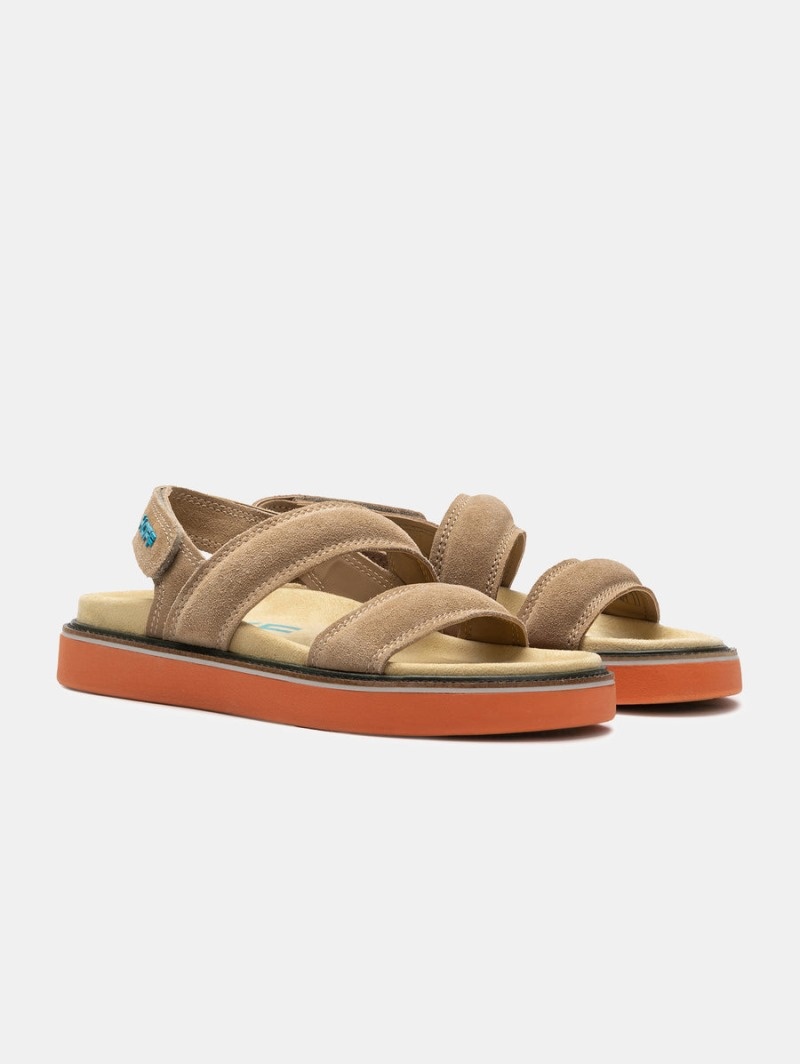 Camel HOFF Leather Road Women's Sandals Ireland | Z0B-2371