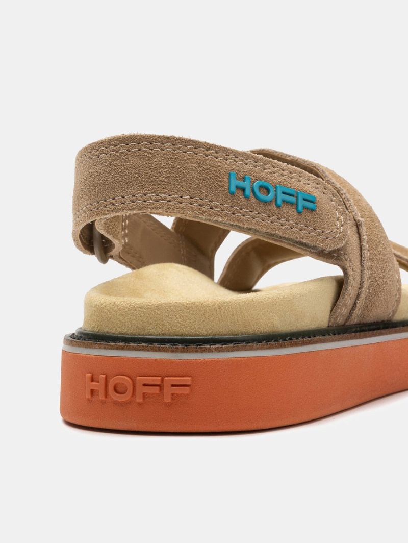 Camel HOFF Leather Road Women's Sandals Ireland | Z0B-2371