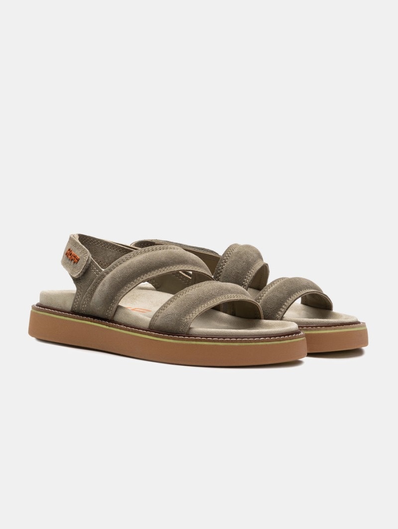 Khaki HOFF Leather Road Women's Sandals Ireland | V9V-7738