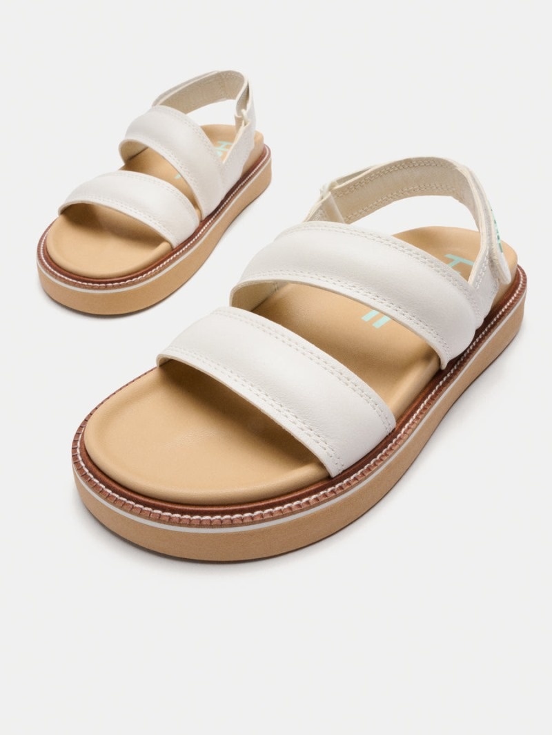 Off White HOFF Leather Road Women's Sandals Ireland | S4T-7200