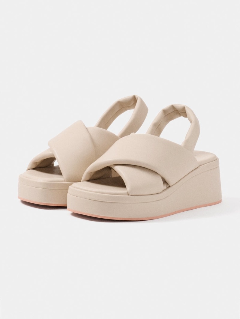 Off White HOFF Mahon Wedge Women's Sandals Ireland | A9Z-4222