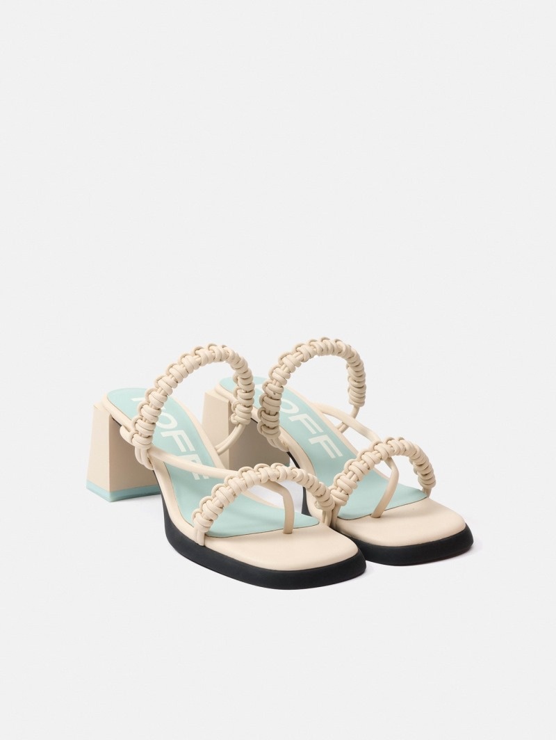 Off White HOFF Monaco Mid-heel Women's Sandals Ireland | O4G-9604