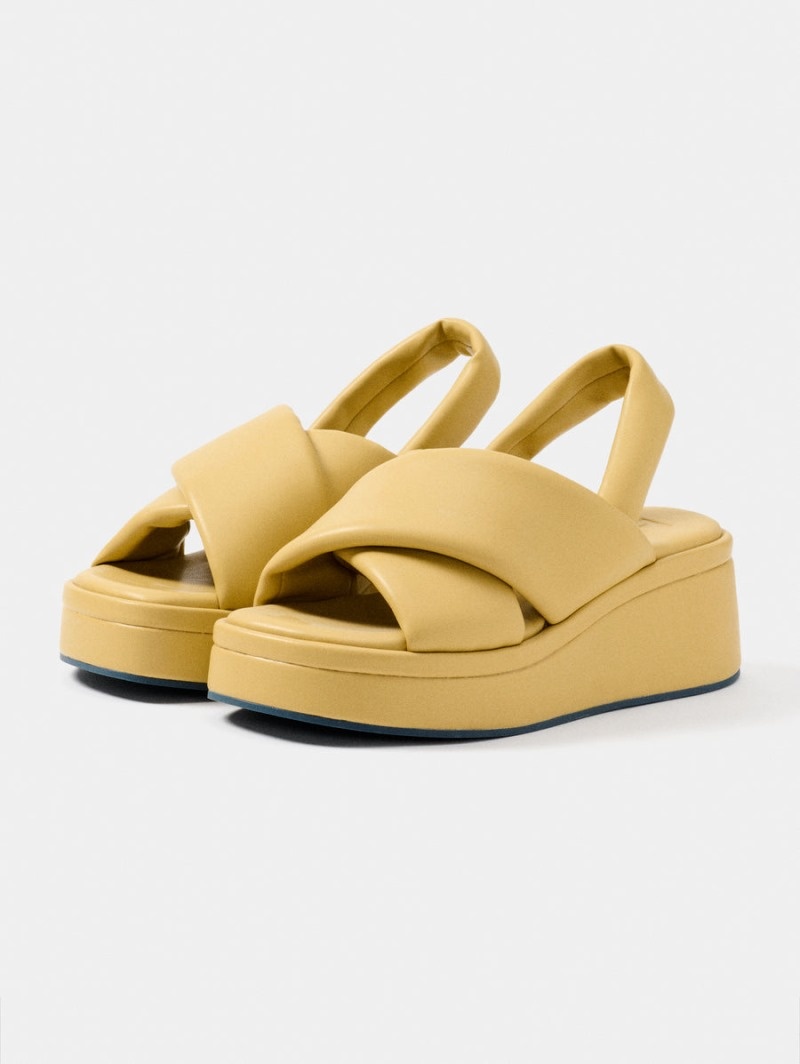 Yellow HOFF Mahon Wedge Women's Sandals Ireland | F0Y-8770