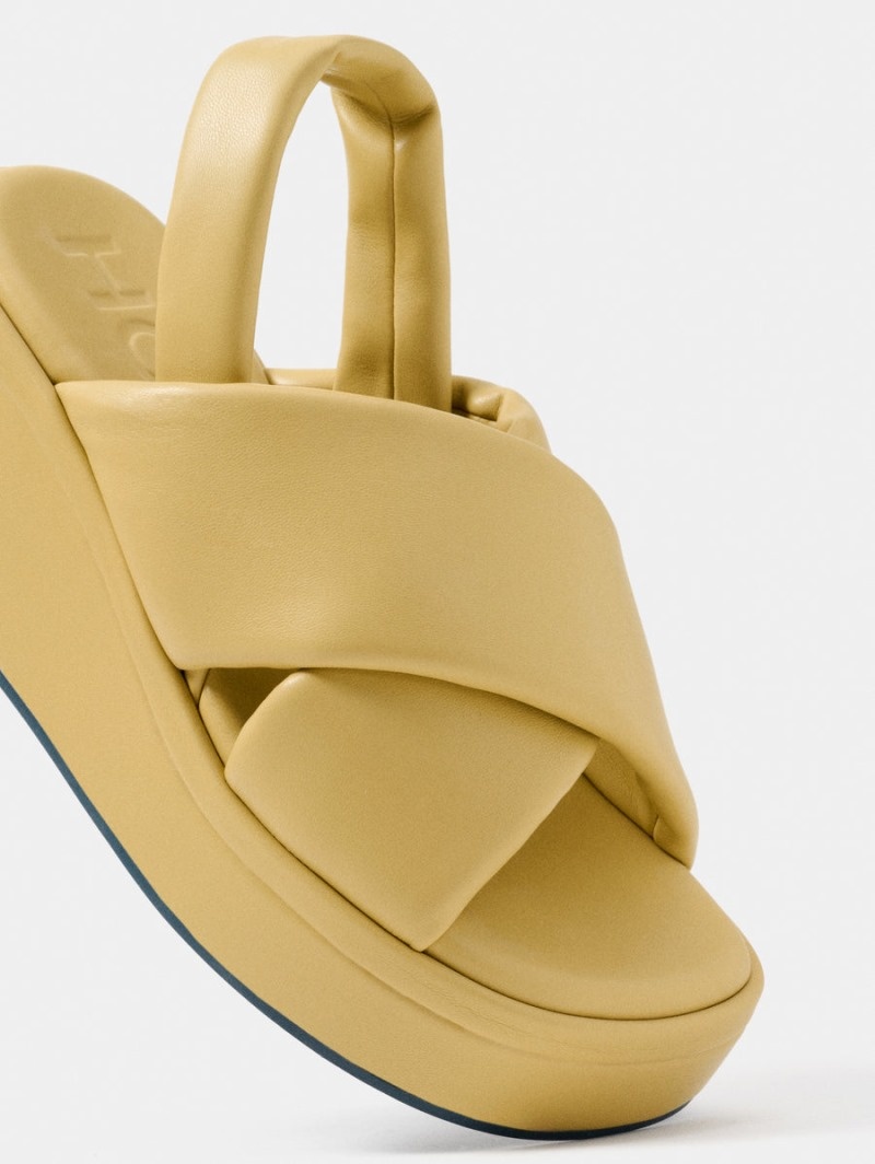 Yellow HOFF Mahon Wedge Women's Sandals Ireland | F0Y-8770