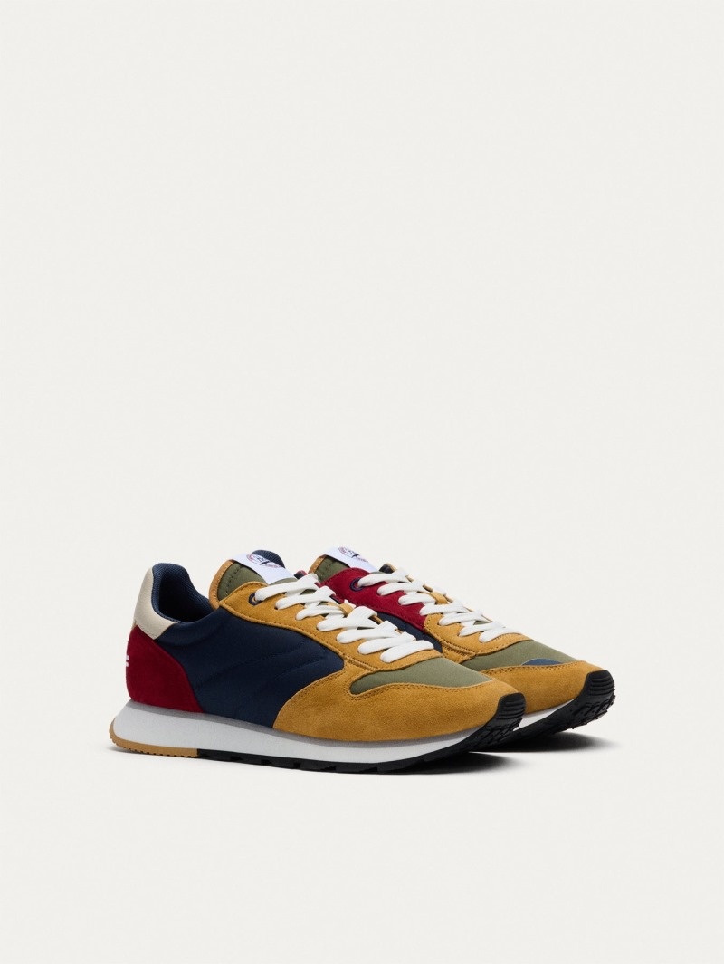 Yellow / Navy / Red HOFF Helike Men's Trainers Ireland | C9D-0654