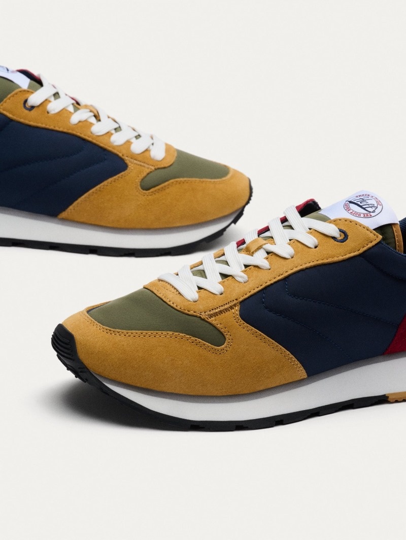 Yellow / Navy / Red HOFF Helike Men's Trainers Ireland | C9D-0654