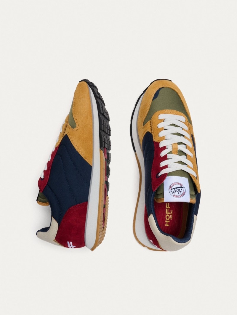 Yellow / Navy / Red HOFF Helike Men's Trainers Ireland | C9D-0654